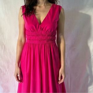Stillettos Chic Fuchsia Sleeveless Midi Dress | Size M